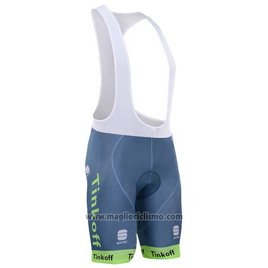 2016 Abbigliamento Ciclismo Tinkoff Lider Verde e Nero Manica Corta e Salopette